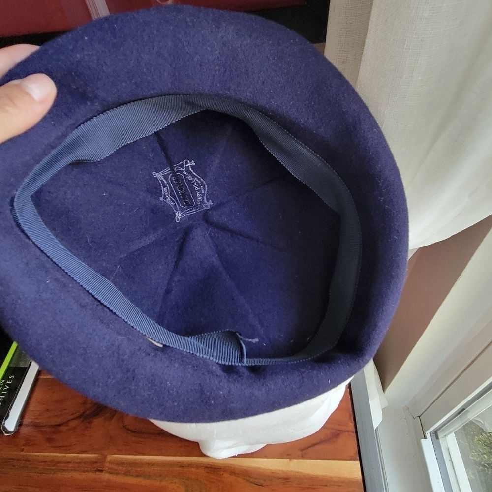 Vintage Henry Pollak Glenover Women's Hat Navy Blue 100% Wool Retro Style - Picture 6 of 9